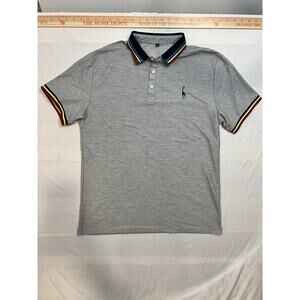 Aiopeson Men's Casual Slim Fit Embroidered Striped Polo Shirt Size XL